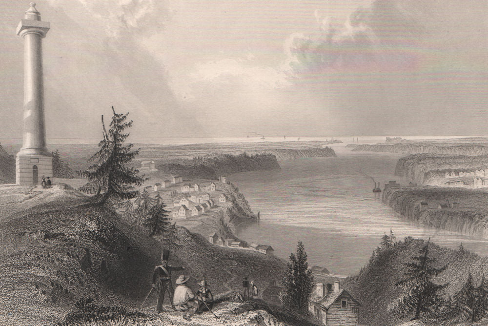 ONTARIO. General Brock's Monument, Queenston Heights. Canada. BARTLETT 1842